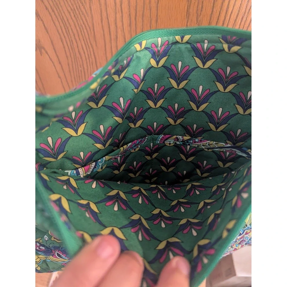 Vera Bradley Retired Emerald Paisley Quilted Cotton Crossbody Bag Green Multi